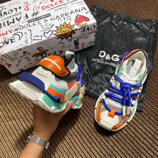 dolce gabbana ayakkabi beyaz turuncu mavi sneaker kalin taban yeni sezon