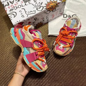 dolce gabbana ayakkabi pembe camel mavi sneaker kalin taban yeni sezon