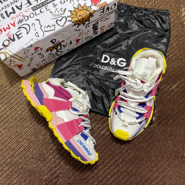 dolce gabbana ayakkabi pembe sari sneakers kalin taban yeni sezon
