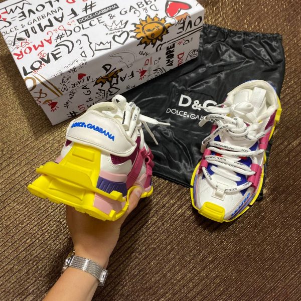 dolce gabbana ayakkabi pembe sari sneakers kalin taban yeni sezon