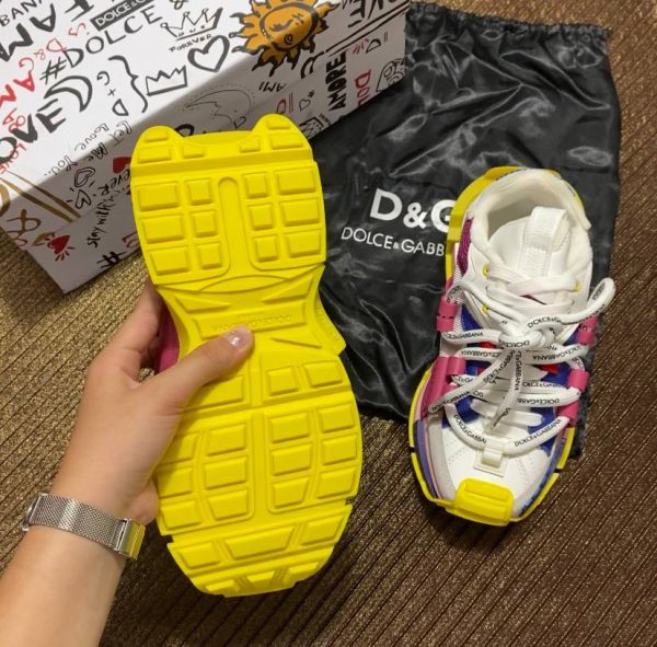dolce gabbana ayakkabi pembe sari sneakers kalin taban yeni sezon
