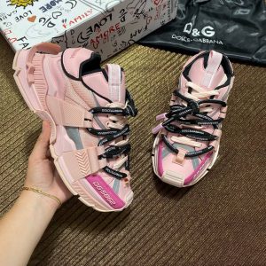 dolce gabbana ayakkabi pembe sneaker kalin taban yeni sezon