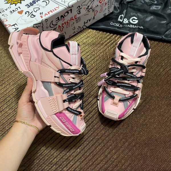 dolce gabbana ayakkabi pembe sneaker kalin taban yeni sezon