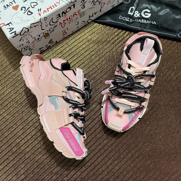 dolce gabbana ayakkabi pembe sneaker kalin taban yeni sezon