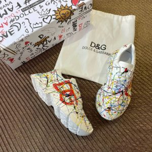 dolce gabbana ayakkabi sneaker beyaz renkli logo desenli
