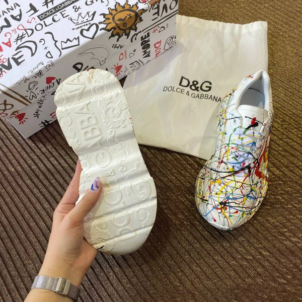 dolce gabbana ayakkabi sneaker beyaz renkli logo desenli