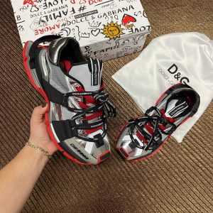 dolce gabbana ayakkabi sneaker kirmizi gri kalin taban yeni sezon