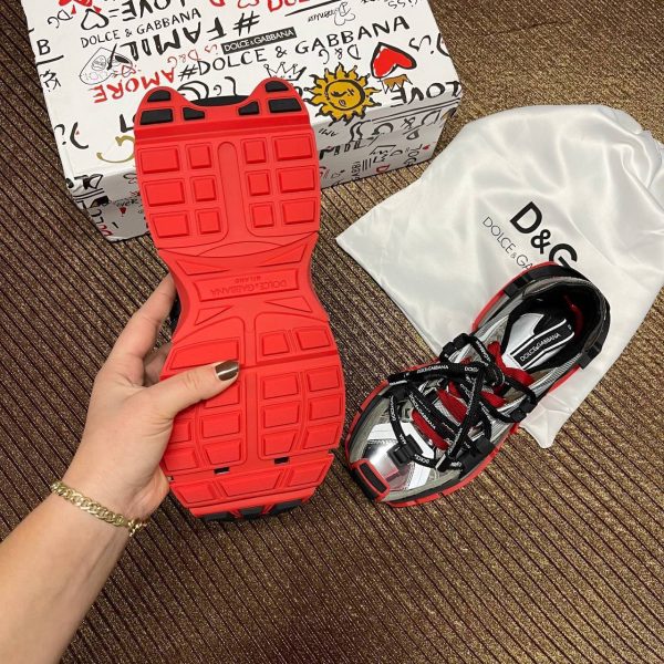 dolce gabbana ayakkabi sneaker kirmizi gri kalin taban yeni sezon
