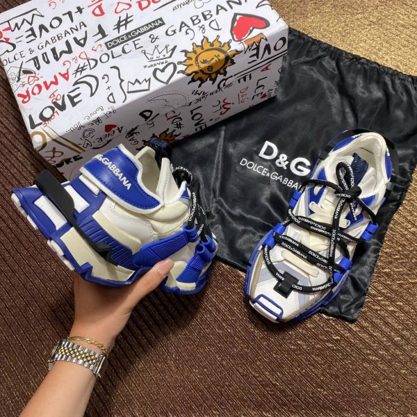 dolce gabbana ayakkabi sneaker mavi beyaz kalin taban yeni sezon