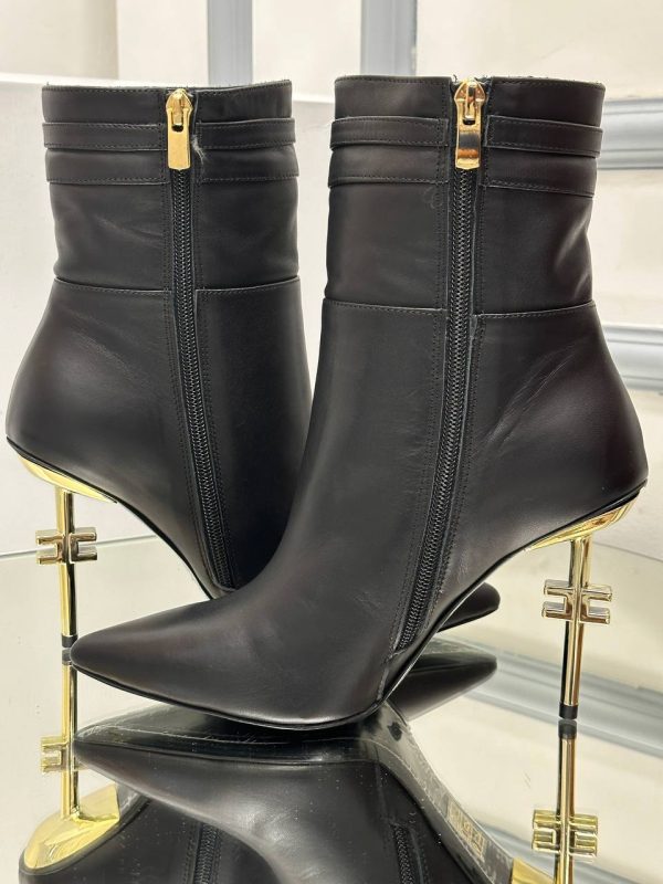 elisabetta franchi bot topuklu siyah 10 cm topuk