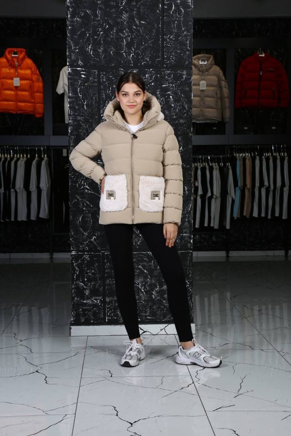 elisabetta franchi mont vizon pelus detayli  kapusonlu