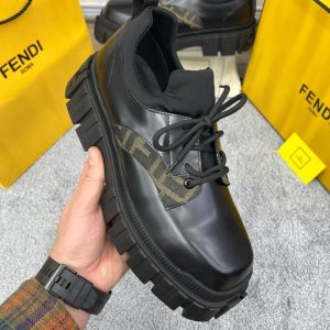 fendi ayakkabi erkek classic logo detayi kahve