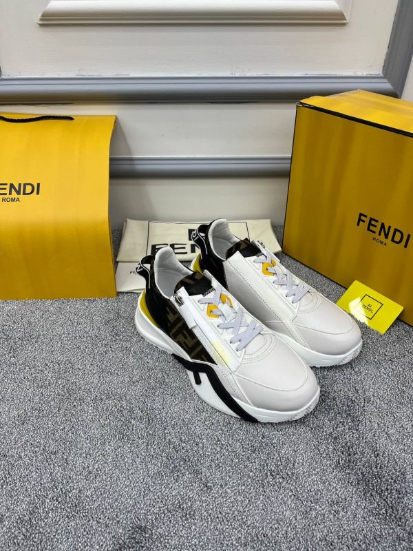 fendi ayakkabi sneakers erkek beyaz logosu kahve detayli
