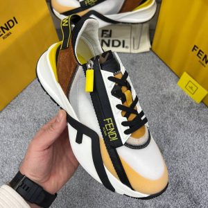 fendi ayakkabi sneakers erkek beyaz sari kahve yeni sezon