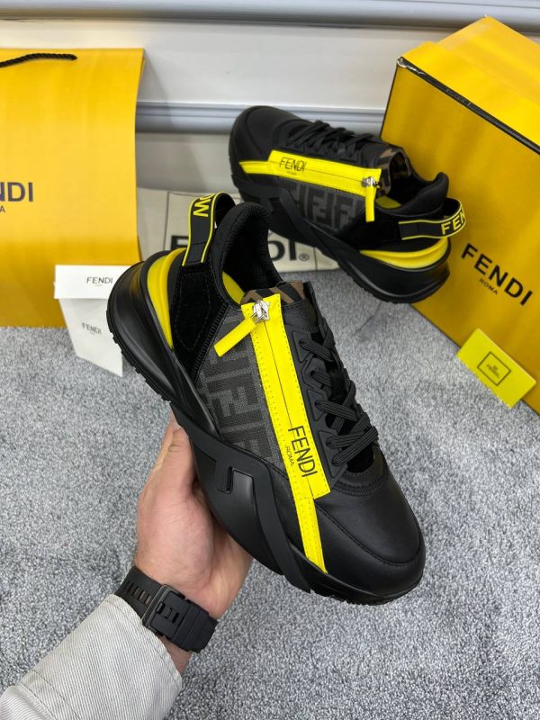 fendi ayakkabi sneakers erkek siyah logosu gri detayli yeni sezon