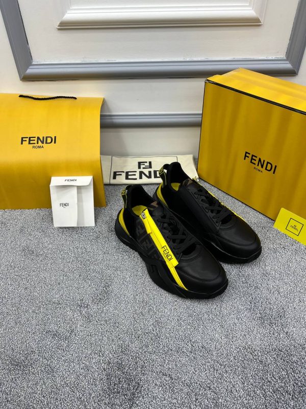 fendi ayakkabi sneakers erkek siyah logosu gri detayli yeni sezon
