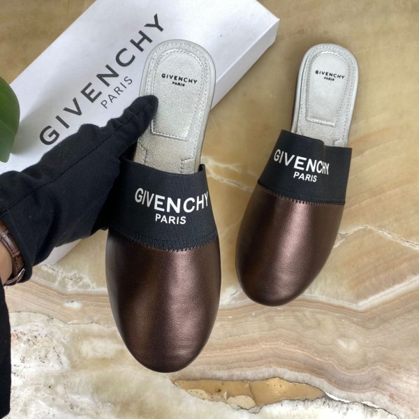 givenchy terlik bronz hakiki deri