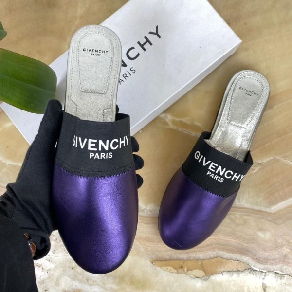 givenchy terlik mor hakiki deri