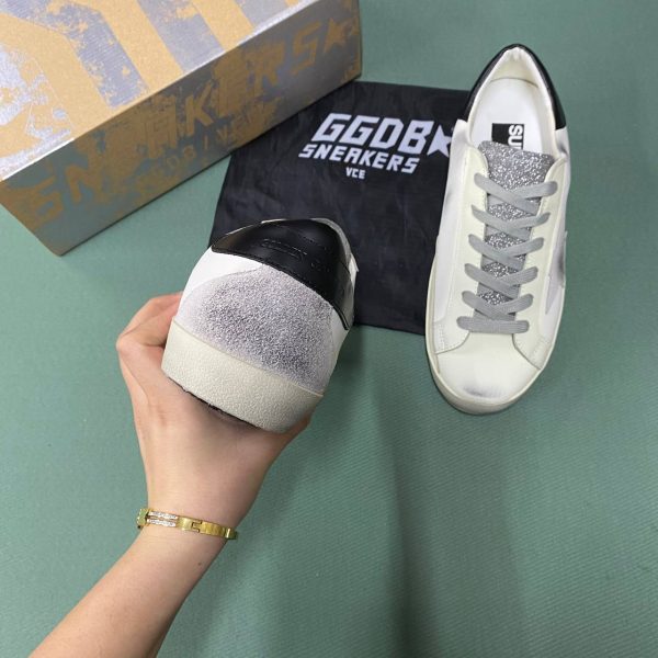 golden goose ayakkabi sneakers ayakkabi erkek beyaz siyah simli