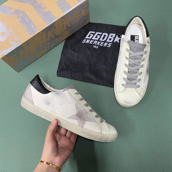 golden goose ayakkabi sneakers ayakkabi erkek beyaz siyah simli