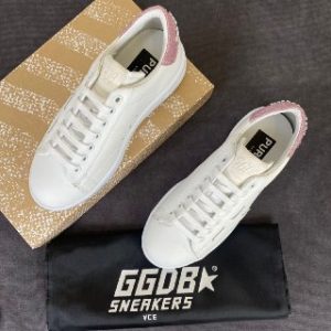 golden goose ayakkabi sneakers beyaz arkasi pembe simli