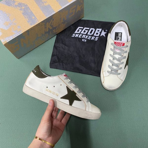 golden goose ayakkabi sneakers kadin beyaz haki yesil