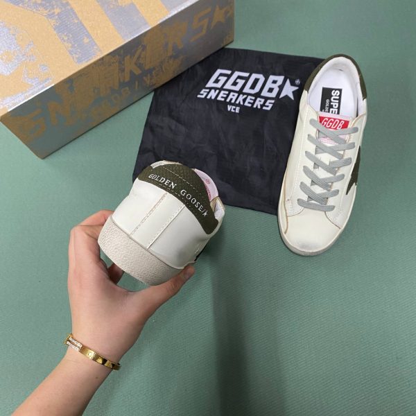 golden goose ayakkabi sneakers kadin beyaz haki yesil