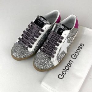 golden goose ayakkabi sneakers super star silver simli pembe