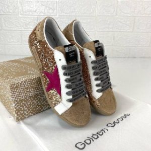 golden goose ayakkabi super star sneakers gold pembe pullu