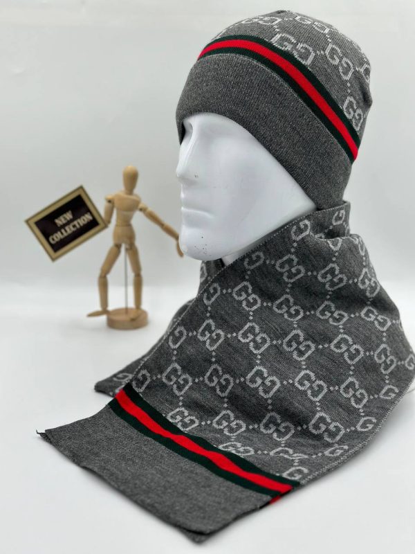 gucci atki bere takimi erkek gri
