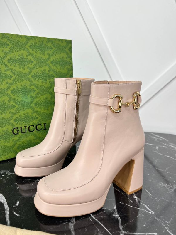 gucci ayakkabi bot nude horsebit platform 9cm