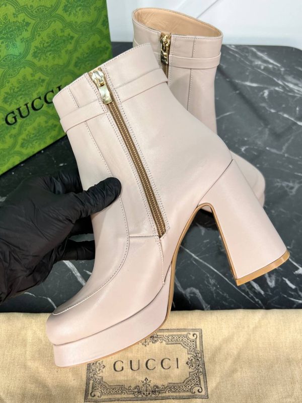 gucci ayakkabi bot nude horsebit platform 9cm