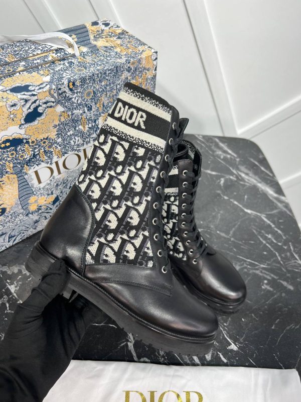 gucci ayakkabi bot siyah triko deri dior nakisli