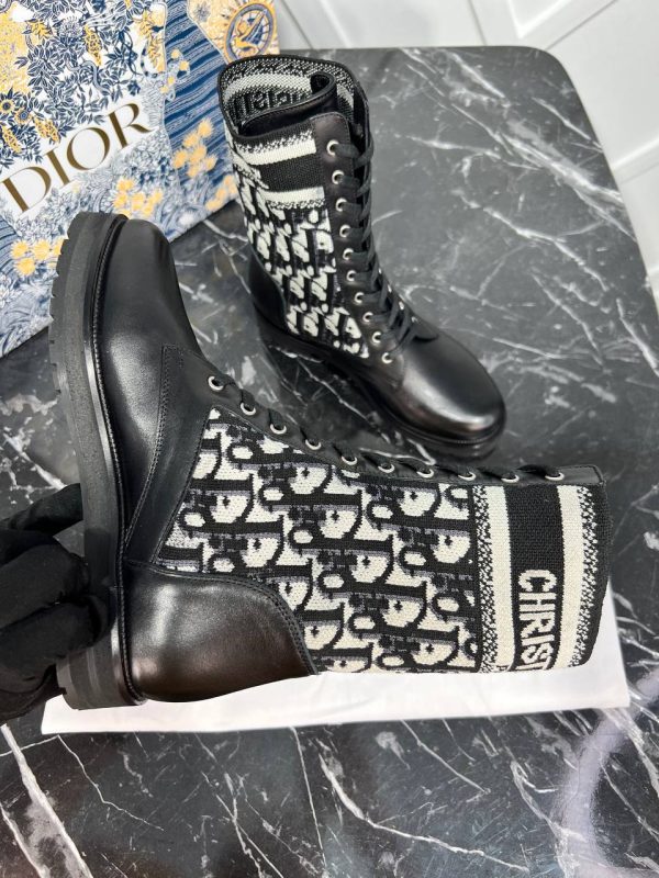 gucci ayakkabi bot siyah triko deri dior nakisli