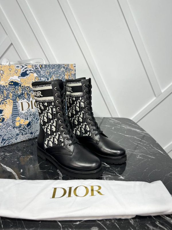 gucci ayakkabi bot siyah triko deri dior nakisli