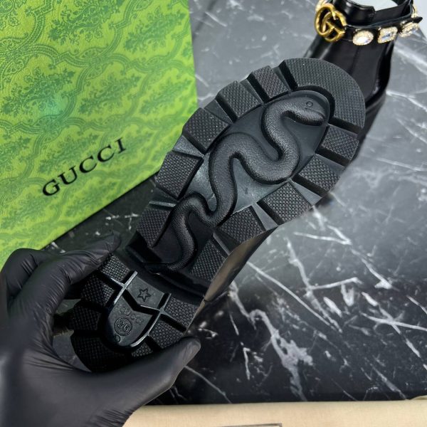 gucci ayakkabi bot tasli chelsea crystal belt 7 cm