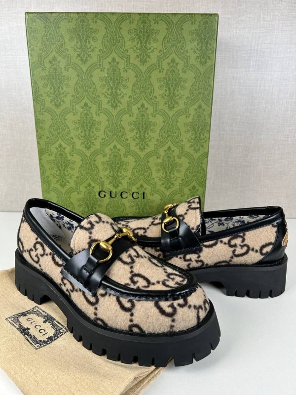 gucci ayakkabi loafer kadin oxford makosen classic logo siyah