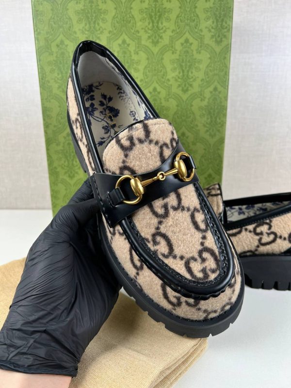 gucci ayakkabi loafer kadin oxford makosen classic logo siyah