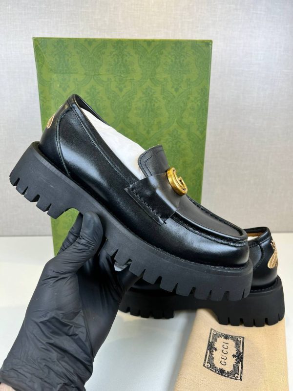 gucci ayakkabi loafer kadin oxford makosen siyah
