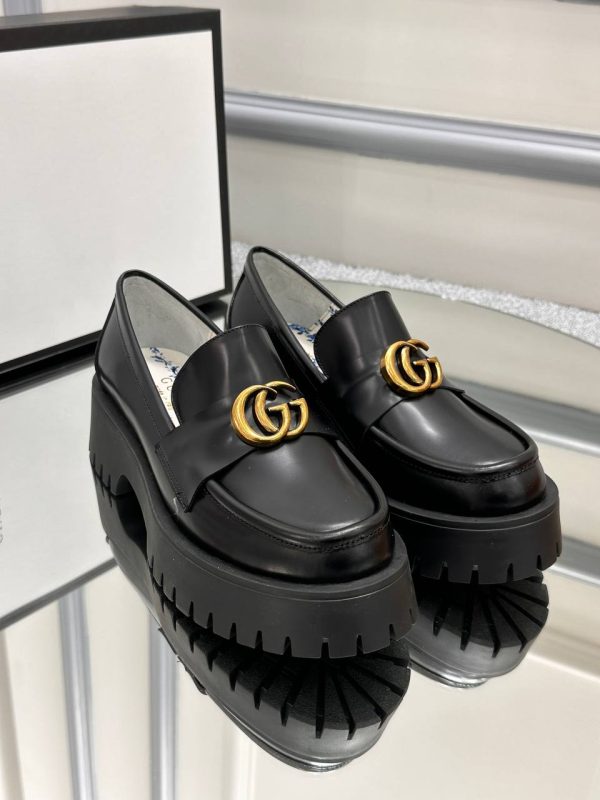 gucci ayakkabi loafer siyah yuksek taban