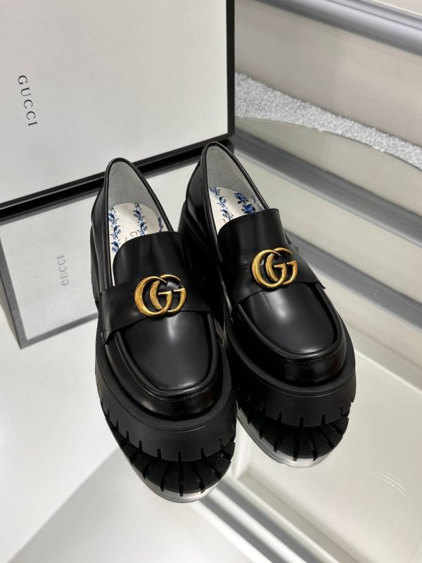 gucci ayakkabi loafer siyah yuksek taban