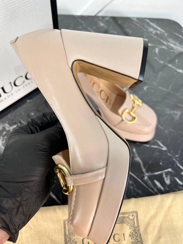 gucci ayakkabi topuklu nude horsebit pumps 9cm