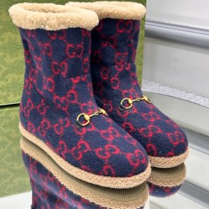 gucci bot naturel pelus detayli lacivert