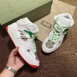 gucci bot sneakers classic logo beyaz yesil