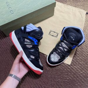 gucci bot sneakers classic logo siyah kirmizi detayli