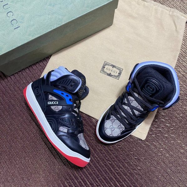 gucci bot sneakers classic logo siyah kirmizi detayli