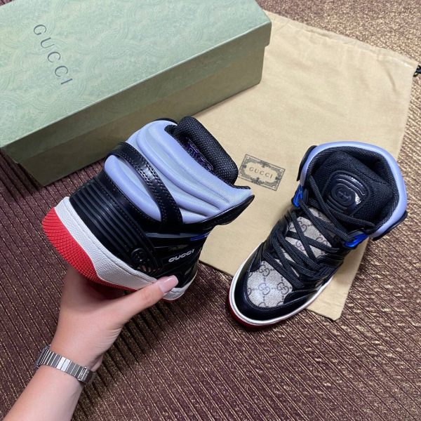 gucci bot sneakers classic logo siyah kirmizi detayli