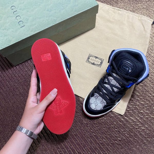 gucci bot sneakers classic logo siyah kirmizi detayli