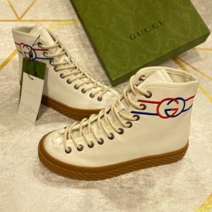 gucci bot sneakers kumas nakis detayli krem logo