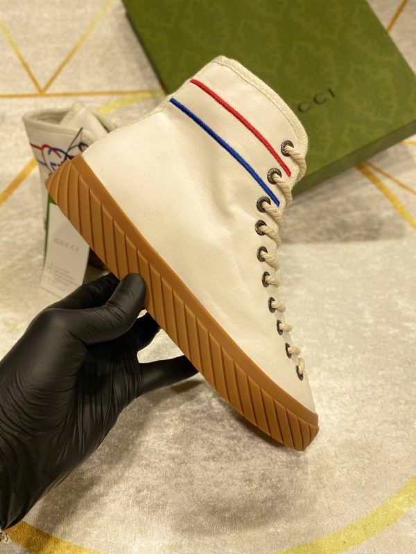 gucci bot sneakers kumas nakis detayli krem logo